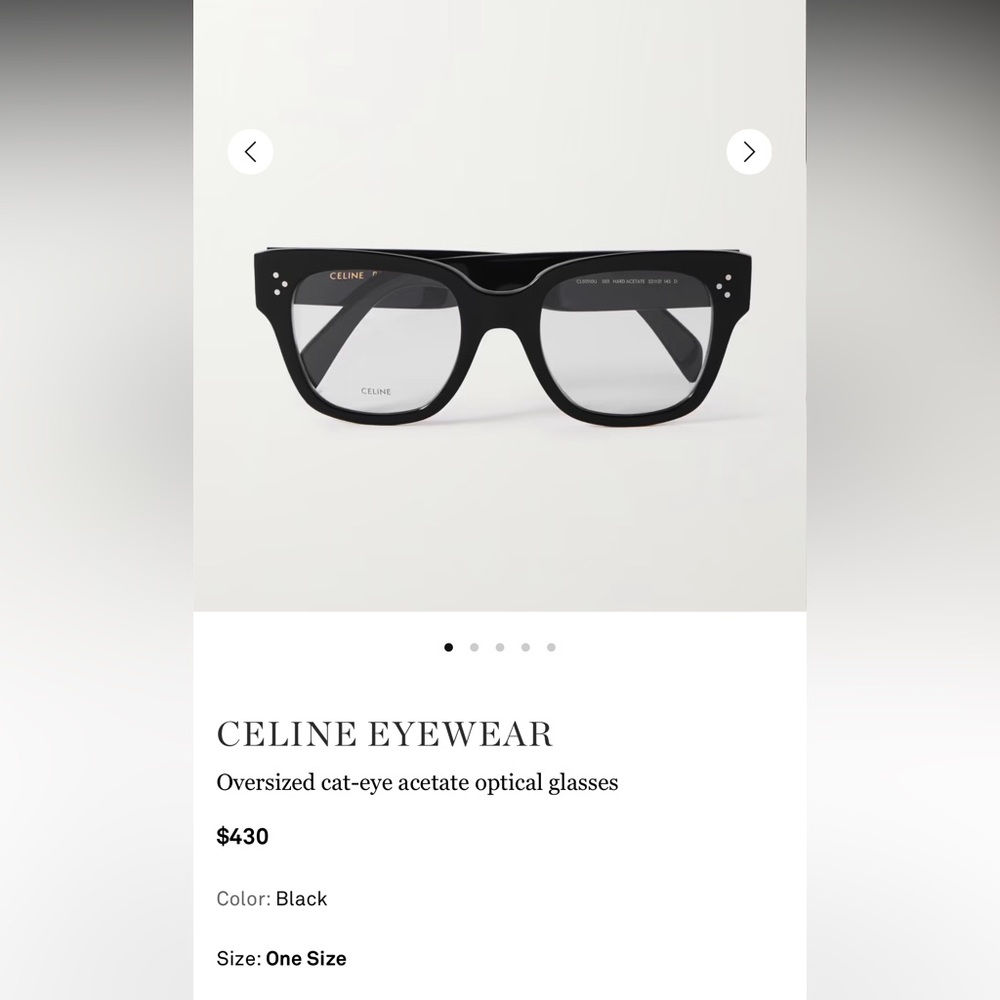 New Celine Eyewear- Oversized Optical Glasses.